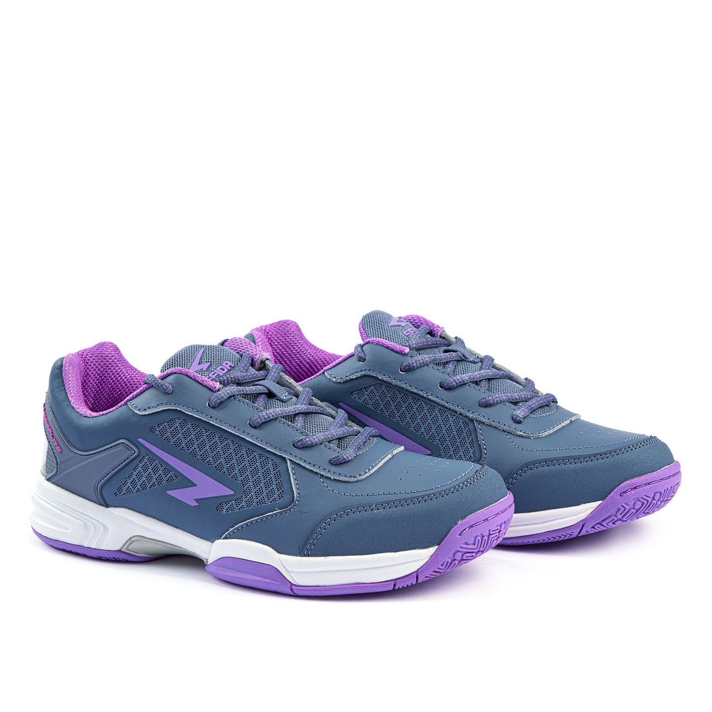 Defend Girls Netball Shoes - Steel/Purple