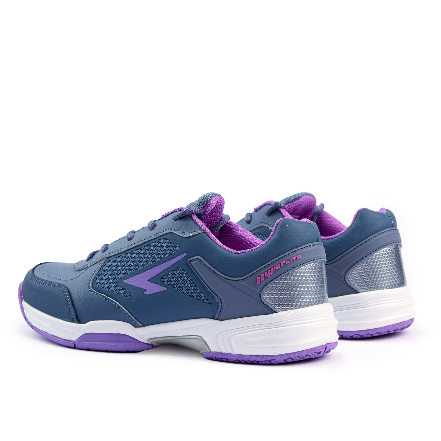 Defend Girls Netball Shoes - Steel/Purple